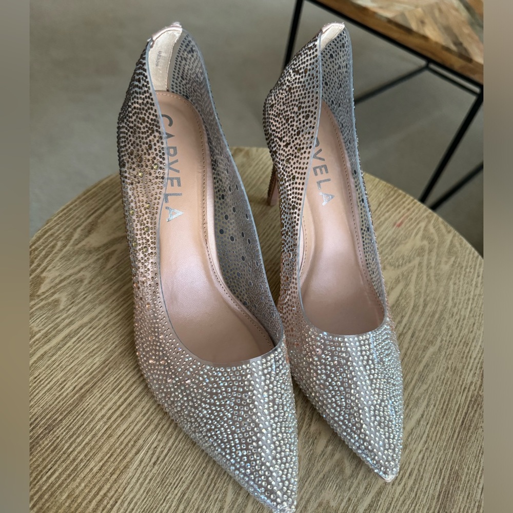 New! Gold sparkly translucent heels.